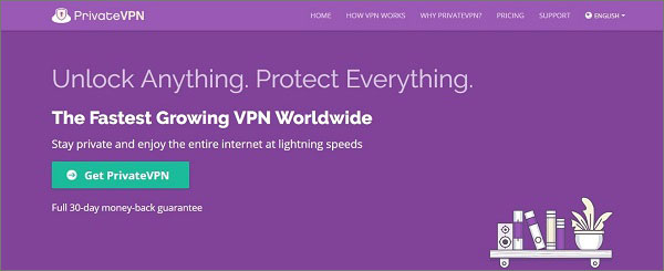 PrivateVPN 提供高速流