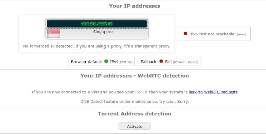 IPVanish - DNS- IP - leak