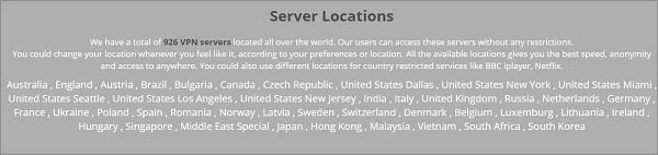 Lista de servidores de ZPN-VPN