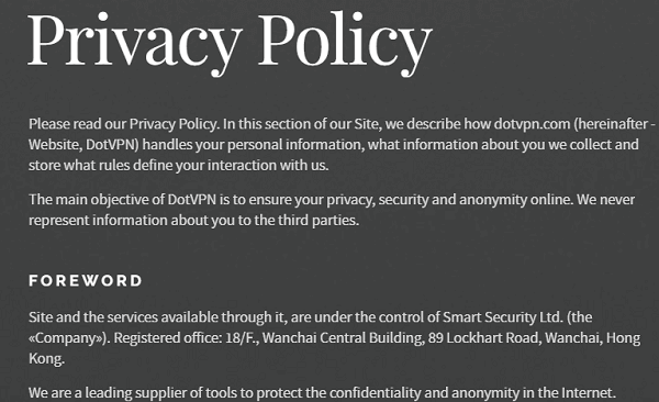 DotVPN-Privacybeleid