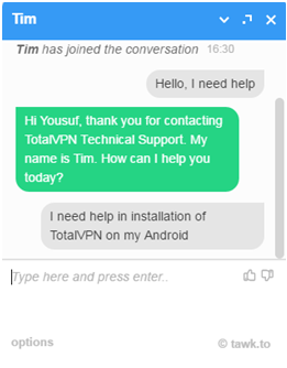24/7 Customer Support of TotalVPN 