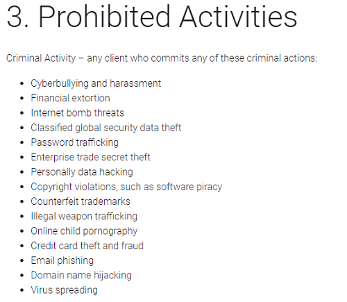 CyberSilent-Prohibited-Activities
