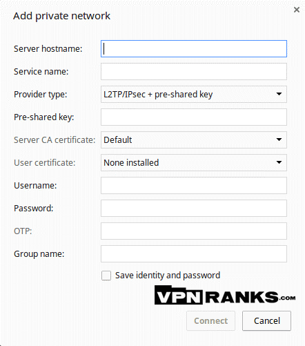 L2TP ile Chromebook'ta VPN