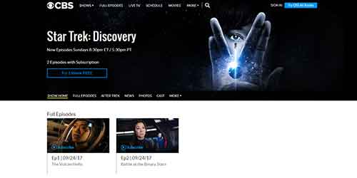 how to watch star trek discovery on CBS