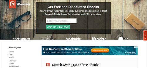 ManyBooks site torrent pour le téléchargement de livres