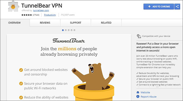 TunnelBear VPN浏览器