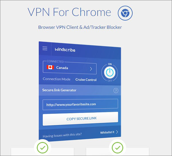 Windscribe VPN Chrome浏览器