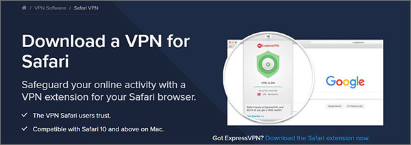 适用于Mac ExpressVPN的浏览器VPN