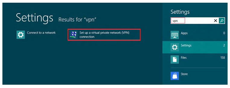 Windows 8 VPN设置1