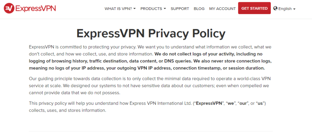 Nueva política de privacidad de ExpressVPN