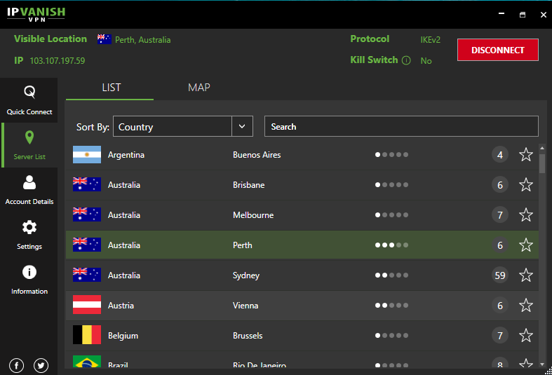 IPVanish server list-in-UAE 