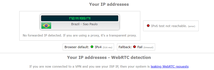 WebRTC-Test-VPNSecure-in-USA