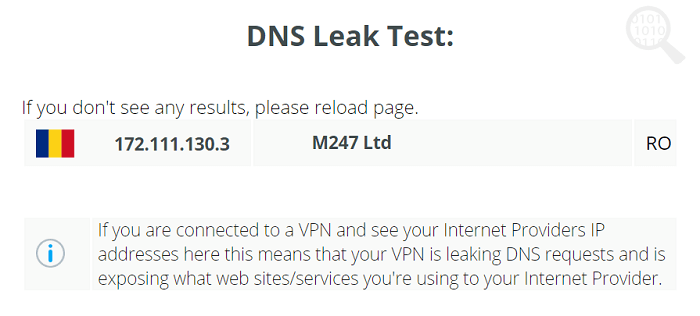CactusVPN DNS Leak Test