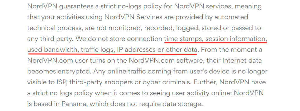 NordVPN-logging-richtlinie