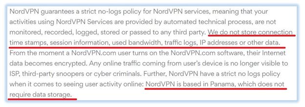 NordVPN隐私政策