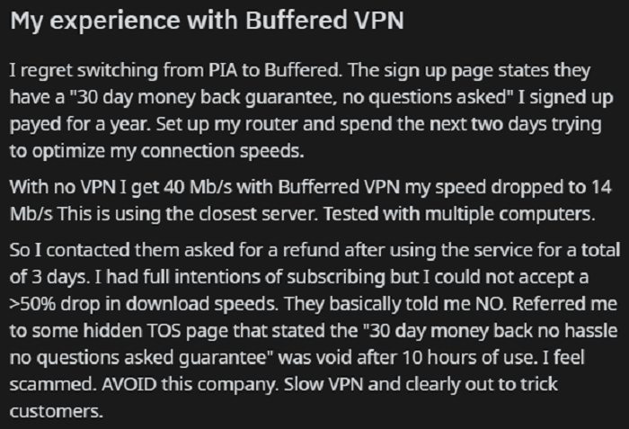 Gebufferde VPN-reddit-review