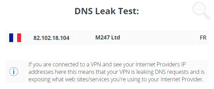 Le VPN DNS-lektest