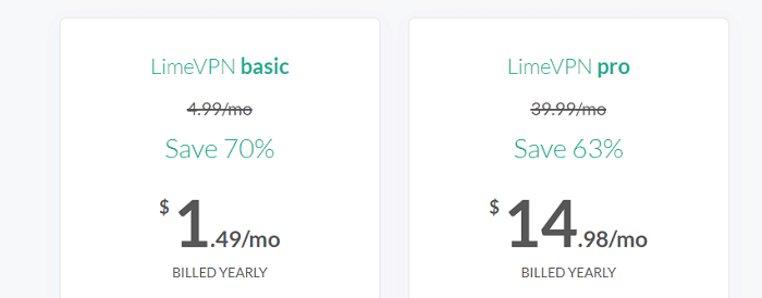 LimeVPN-Pricing
