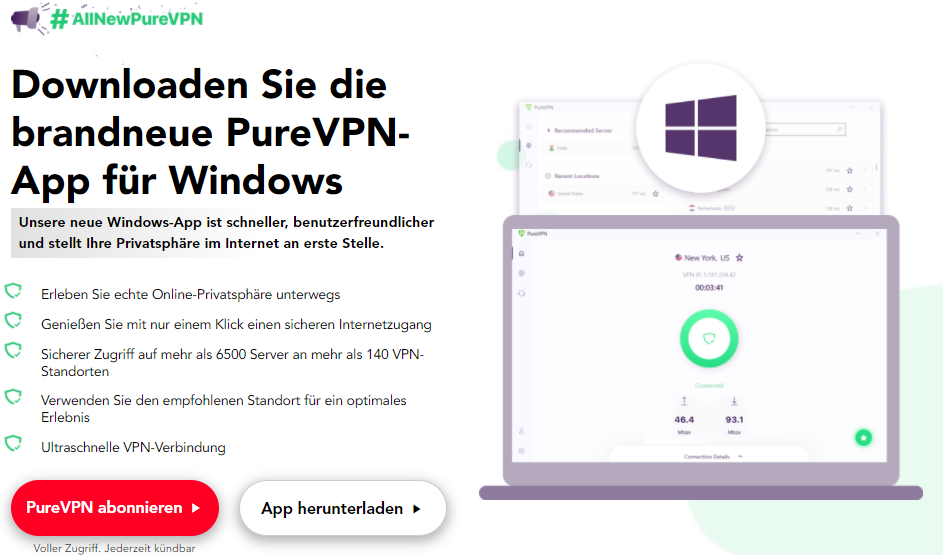 PureVPN voor Windows