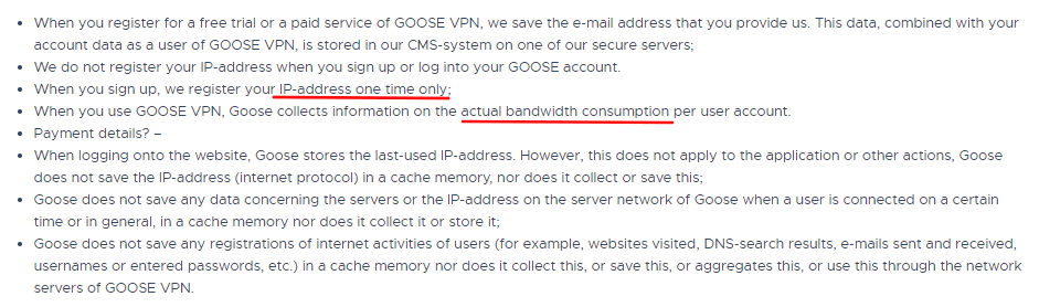goose-VPN-privacybeleid