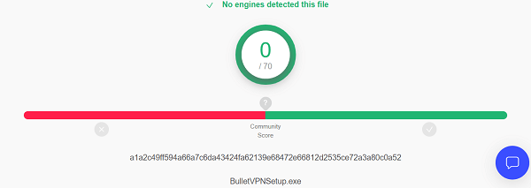 BulletVPN-virus-test