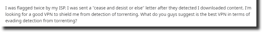 Reddit comment of torrent user facing cease and desist or else letter for downloading torrents
