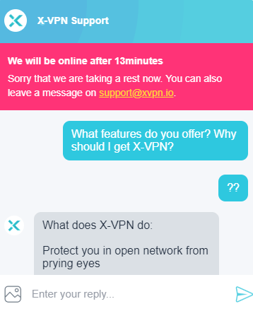 x-vpn-live-chat-ondersteuning