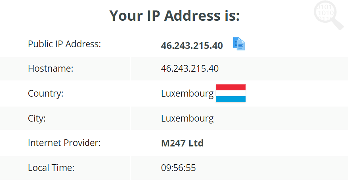IP Leak Test of HideIPVPN