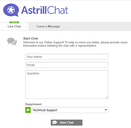 Astrill VPN Chat en vivo