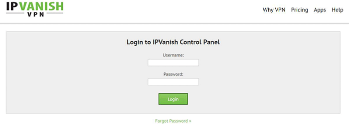 IPVanish-anmelden