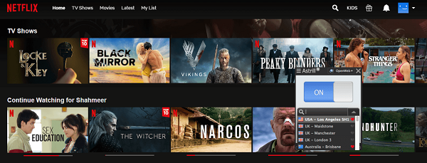 Contenido de Netflix desbloqueado con Astrill VPN