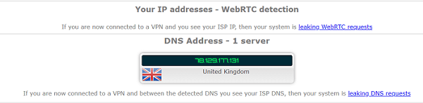 Prueba de fugas de Astrill VPN WebRTC