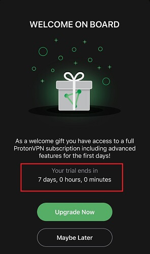 protonvpn-free-trial-upgrade-screen-in-Canada