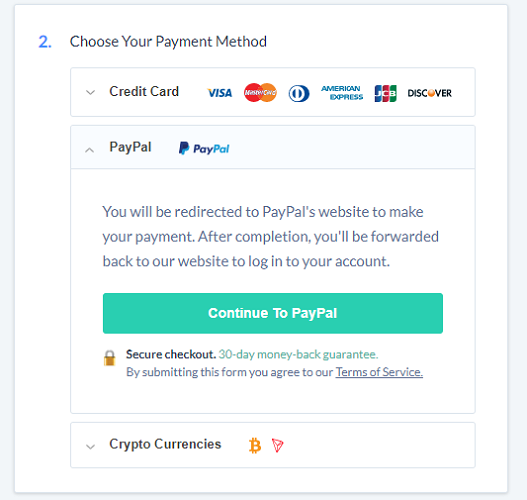 saferVPN-choose-payment-method-in-USA
