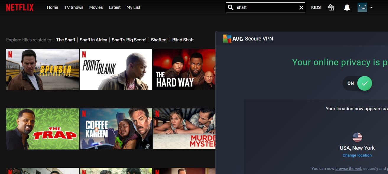AVG VPN doesn't work with netflix-in-Singapore