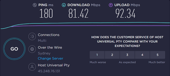 ProtonVPN-speed-test-result-Australia-server-in-Singapore 