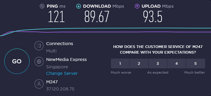 PIA-VPN-Singapur-Server-Geschwindigkeit