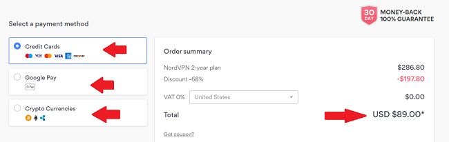 NordVPN-订阅支付-方法