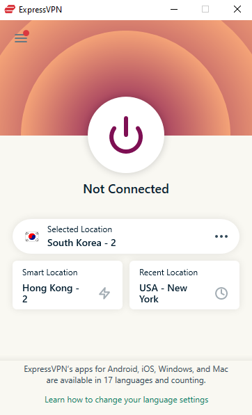 ExpressVPN-App-Interface-in-South Korea