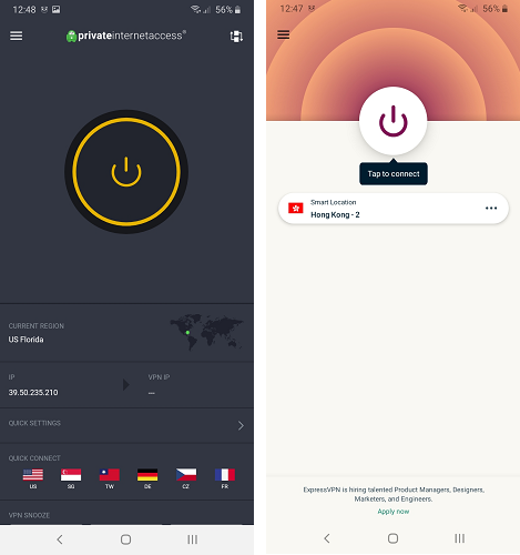 expressvpn-pia-android-app-in-Netherlands