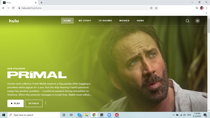 Hulu-Hauptseite