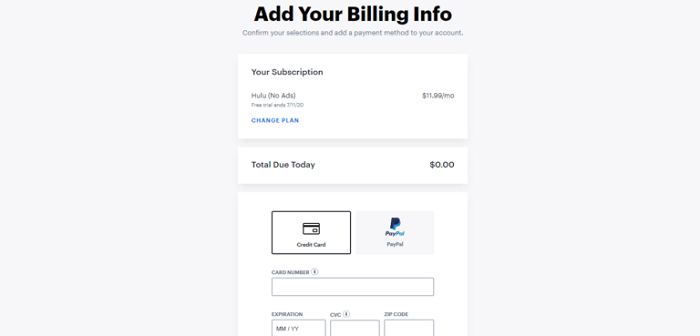 Hulu-billing-information-screen