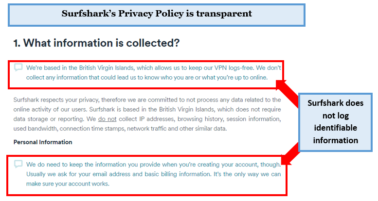 Surfshark-privacybeleid-transparant