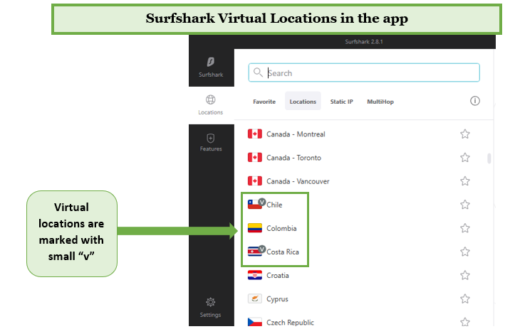Surfshark-virtuele-locaties