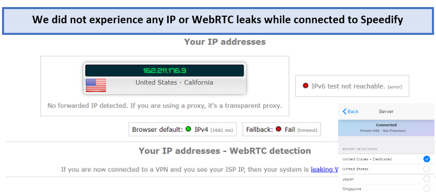 WebRTC-Leak-Speedify-passed