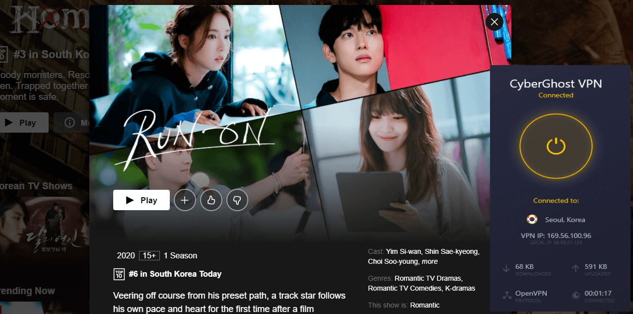 CyberGhost Netflix Korea