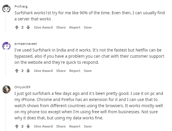 Surfshark-Netflix-Reddit
