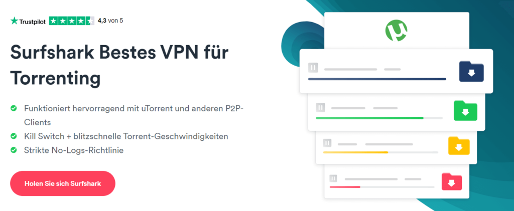 Surfshark-schnellstes-VPN-für-Torrent