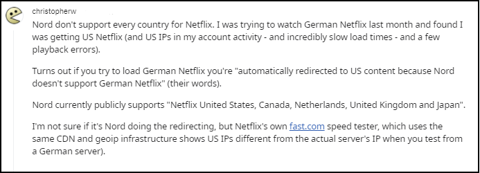 nordvpn-reddit-comment-about-Germany-Netflix