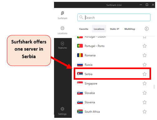 Surfshark-Serbia-Server